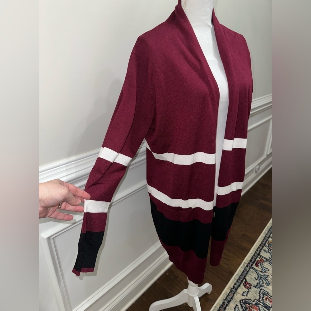 Grace Karin Color Block & Striped Sweater Cardigan Sz. 2XL - Picture 6 of 12